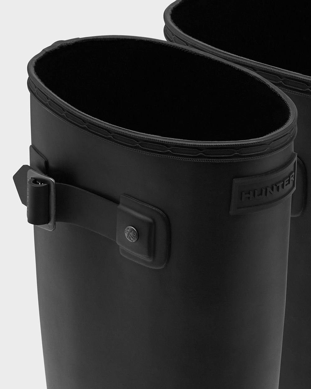 Wysokie Gumowce Damskie - Hunter Original Refined - Czarne - RXST-69304